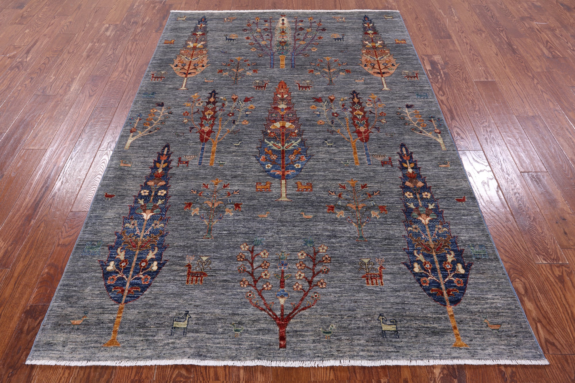Persian Gabbeh Handmade Wool Rug - 5' 7" X 8' 1" - Golden Nile