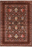 Brown Peshawar Handmade Wool Rug - 5' 7" X 8' 0" - Golden Nile