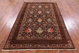 Brown Peshawar Handmade Wool Rug - 5' 7" X 8' 0" - Golden Nile