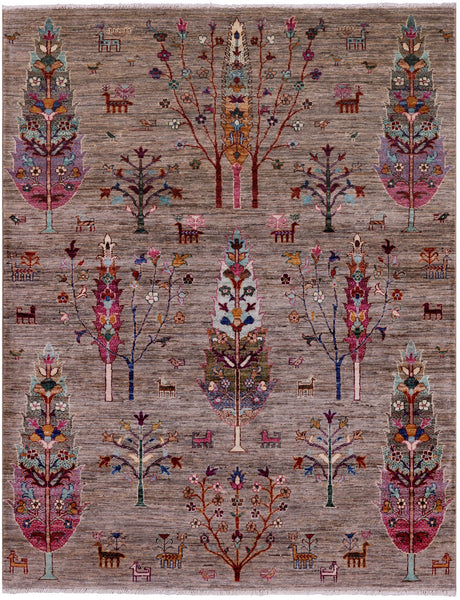 Persian Gabbeh Hand Knotted Wool Rug - 5' 1" X 6' 9" - Golden Nile