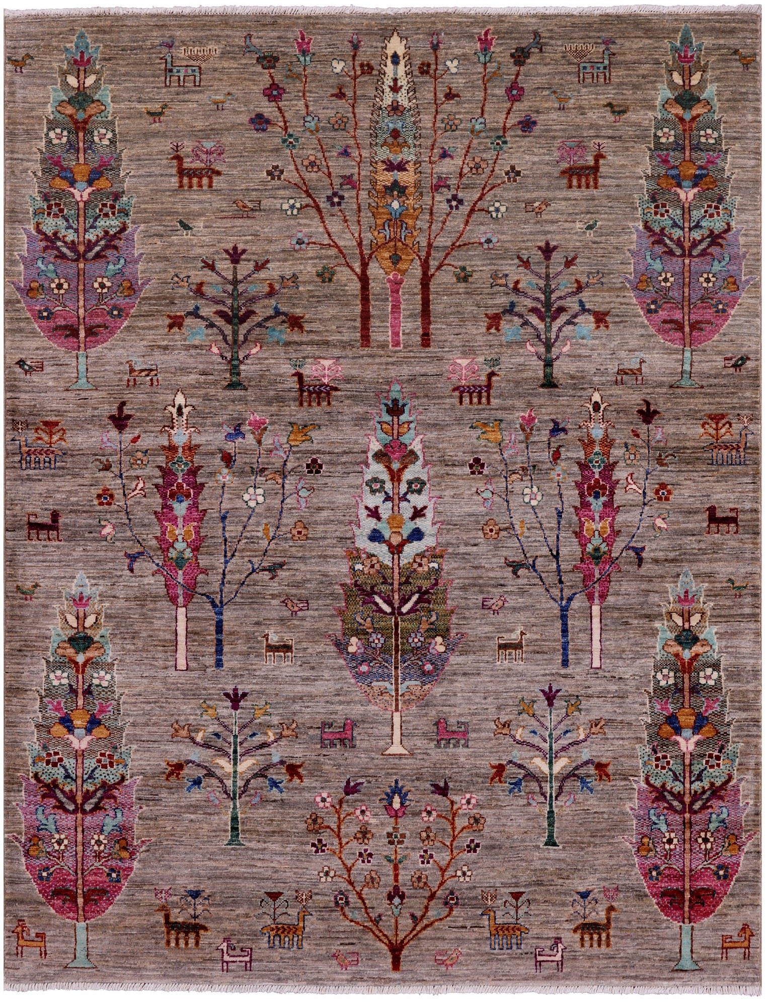 Persian Gabbeh Hand Knotted Wool Rug - 5' 1" X 6' 9" - Golden Nile