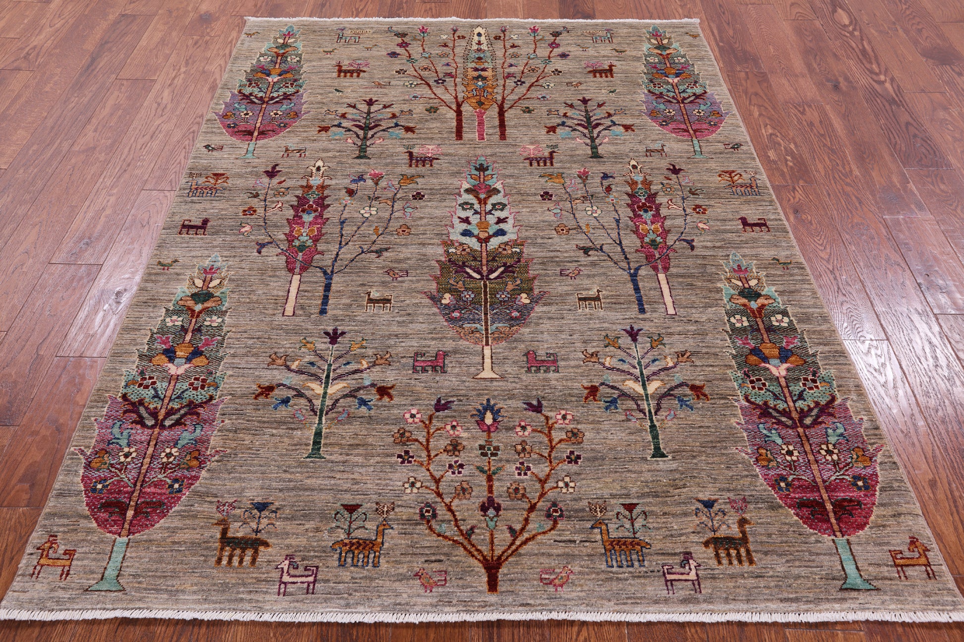 Persian Gabbeh Hand Knotted Wool Rug - 5' 1" X 6' 9" - Golden Nile