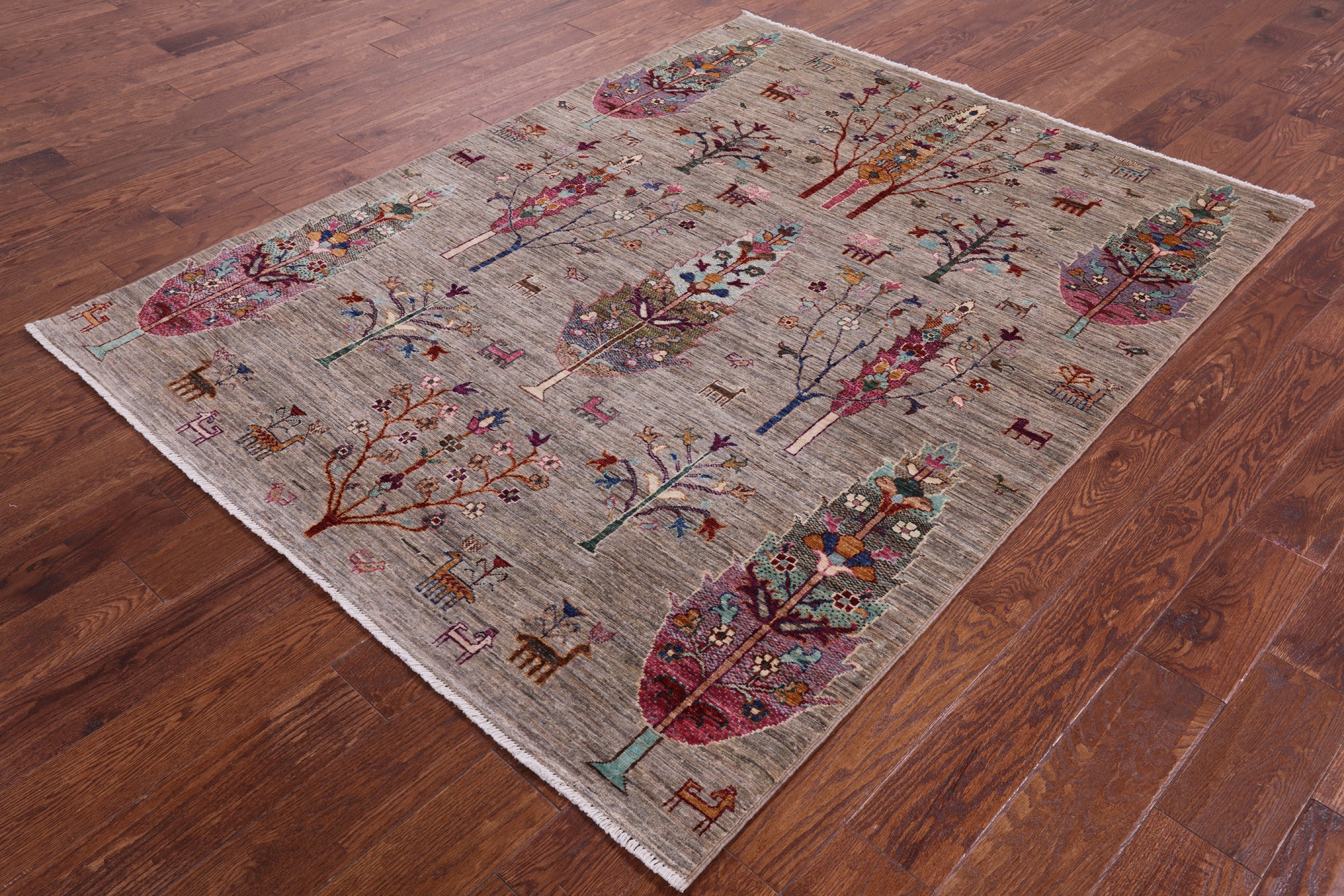 Persian Gabbeh Hand Knotted Wool Rug - 5' 1" X 6' 9" - Golden Nile