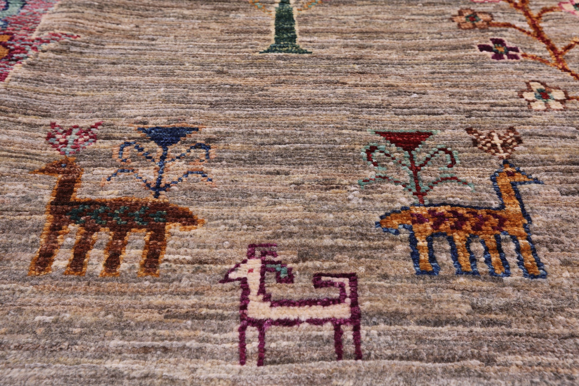 Persian Gabbeh Hand Knotted Wool Rug - 5' 1" X 6' 9" - Golden Nile