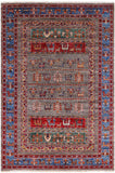 Tribal Persian Gabbeh Hand Knotted Wool Rug - 4' 4" X 6' 4" - Golden Nile