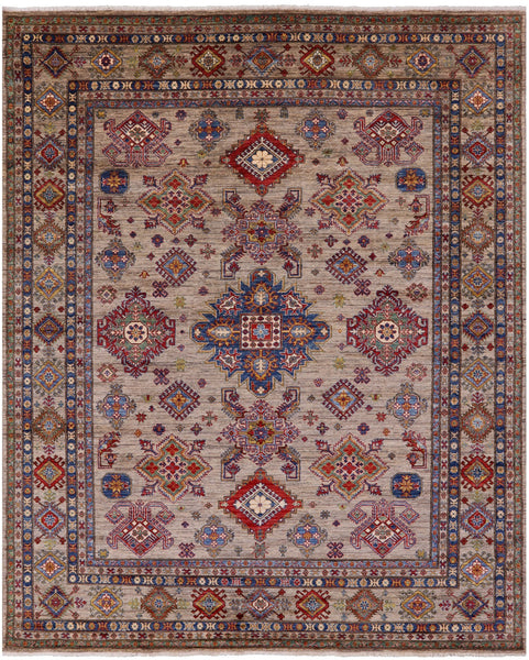Super Kazak Hand Knotted Wool Rug - 8' 3" X 9' 11" - Golden Nile