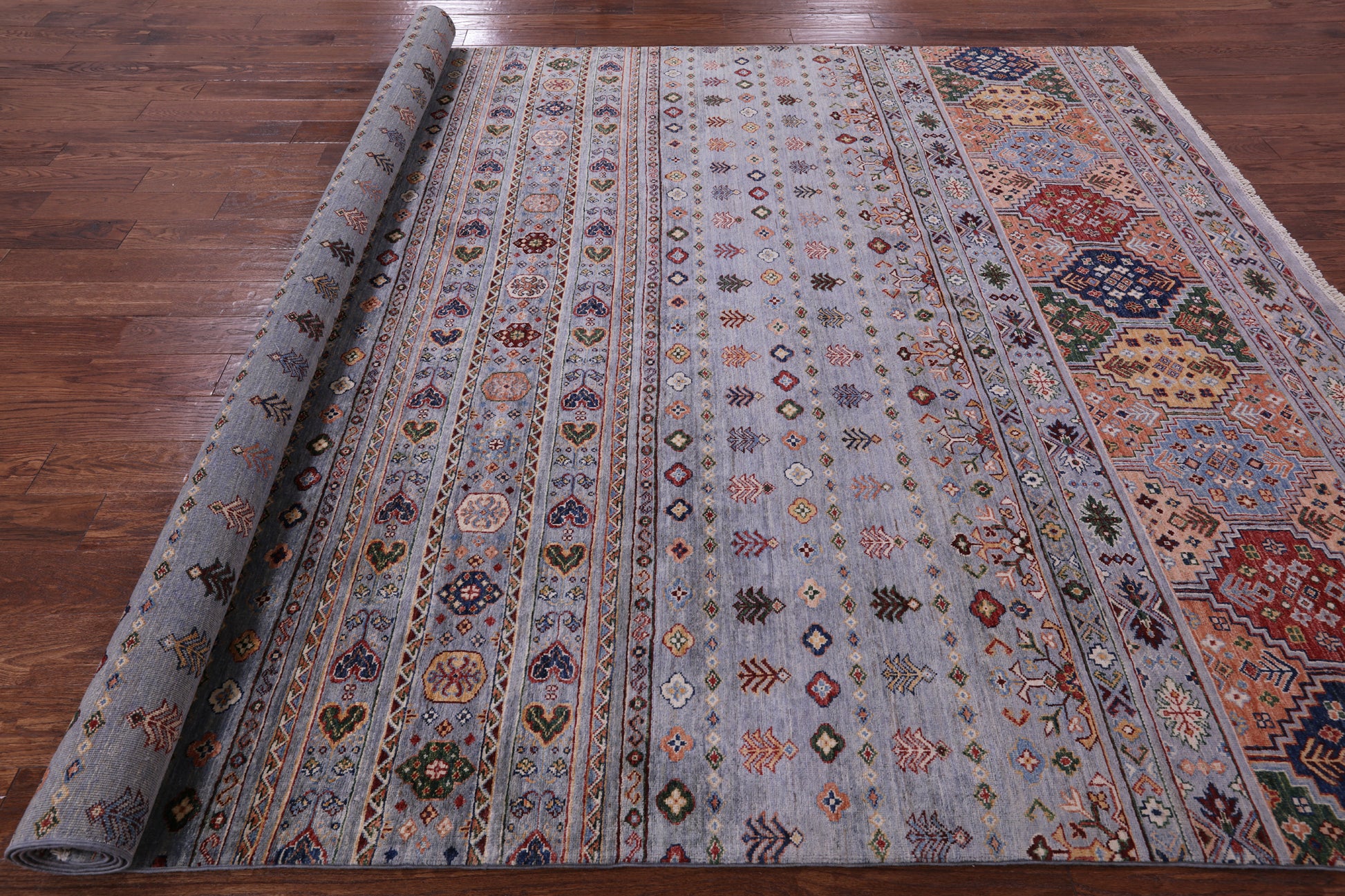 Tribal Persian Gabbeh Hand Knotted Wool Rug - 8' 5" X 11' 6" - Golden Nile