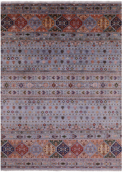 Tribal Persian Gabbeh Hand Knotted Wool Rug - 8' 5" X 11' 6" - Golden Nile