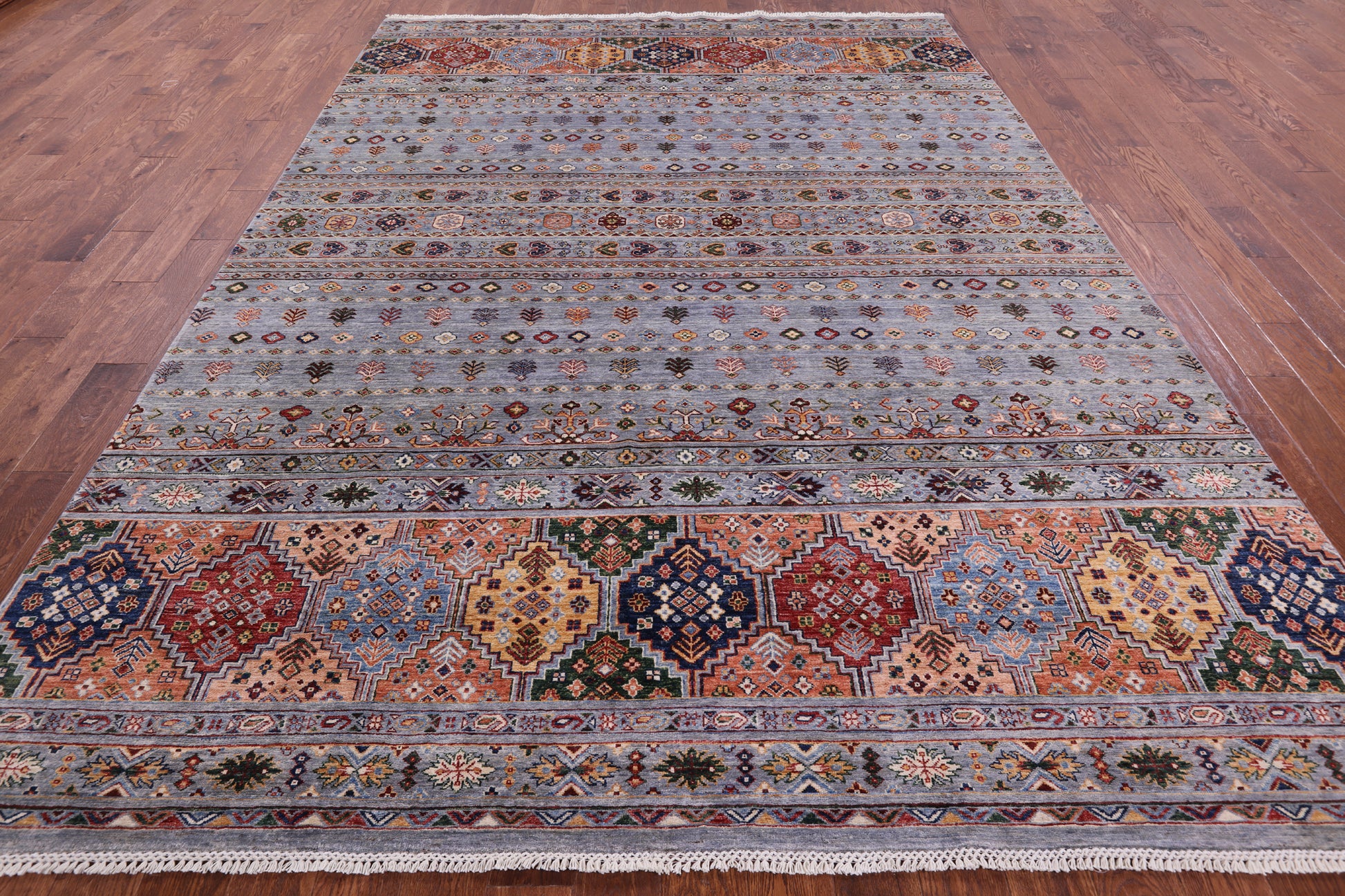 Tribal Persian Gabbeh Hand Knotted Wool Rug - 8' 5" X 11' 6" - Golden Nile