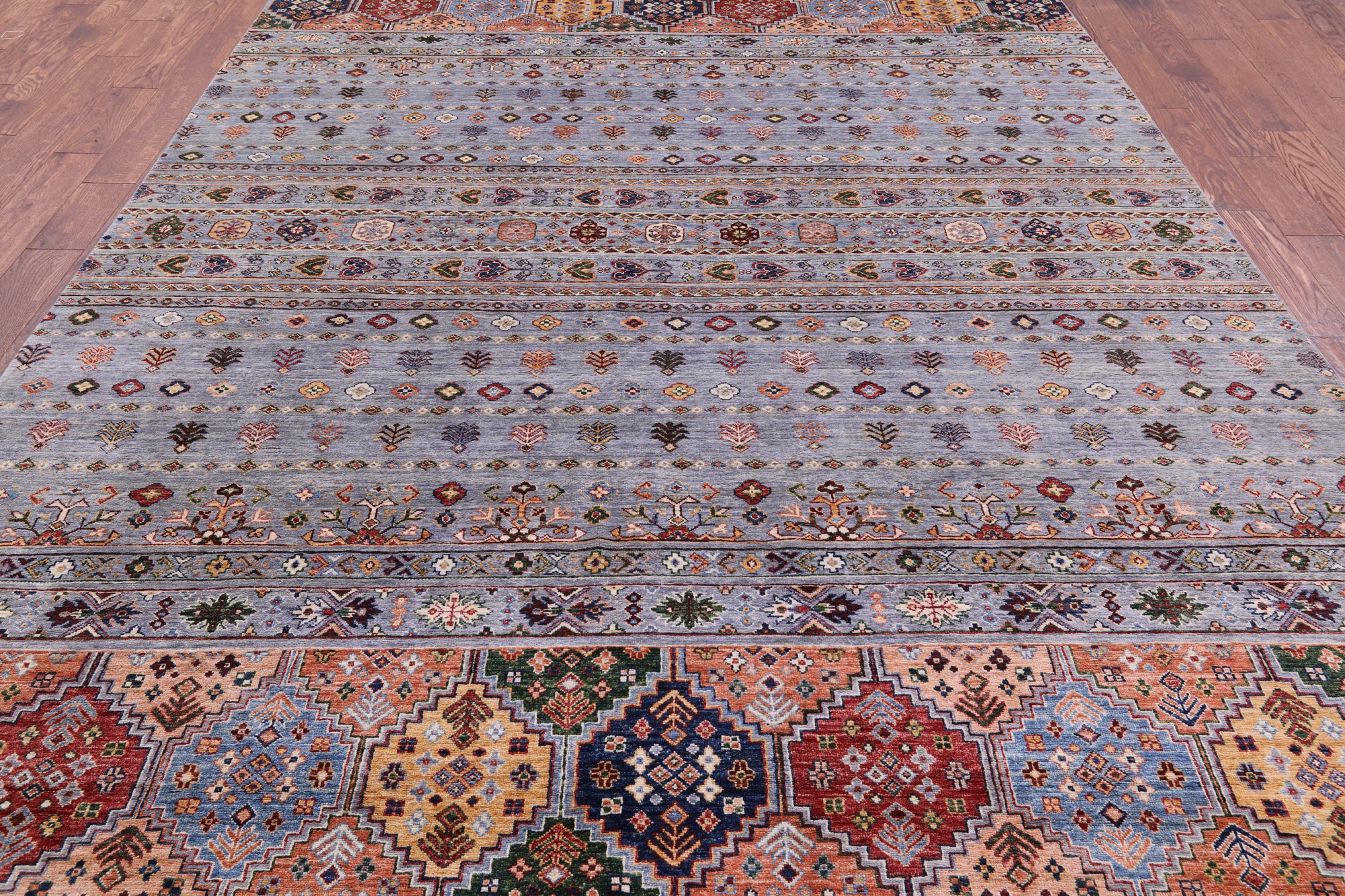 Tribal Persian Gabbeh Hand Knotted Wool Rug - 8' 5" X 11' 6" - Golden Nile