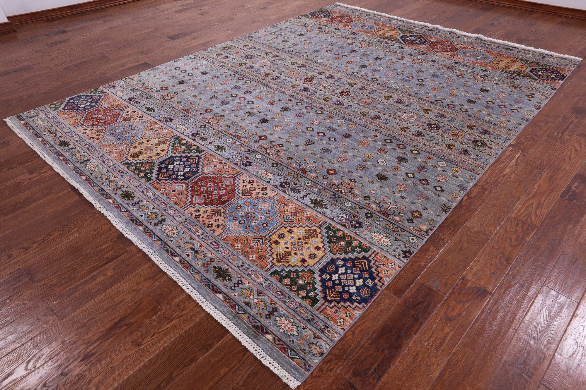 Tribal Persian Gabbeh Hand Knotted Wool Rug - 8' 5" X 11' 6" - Golden Nile