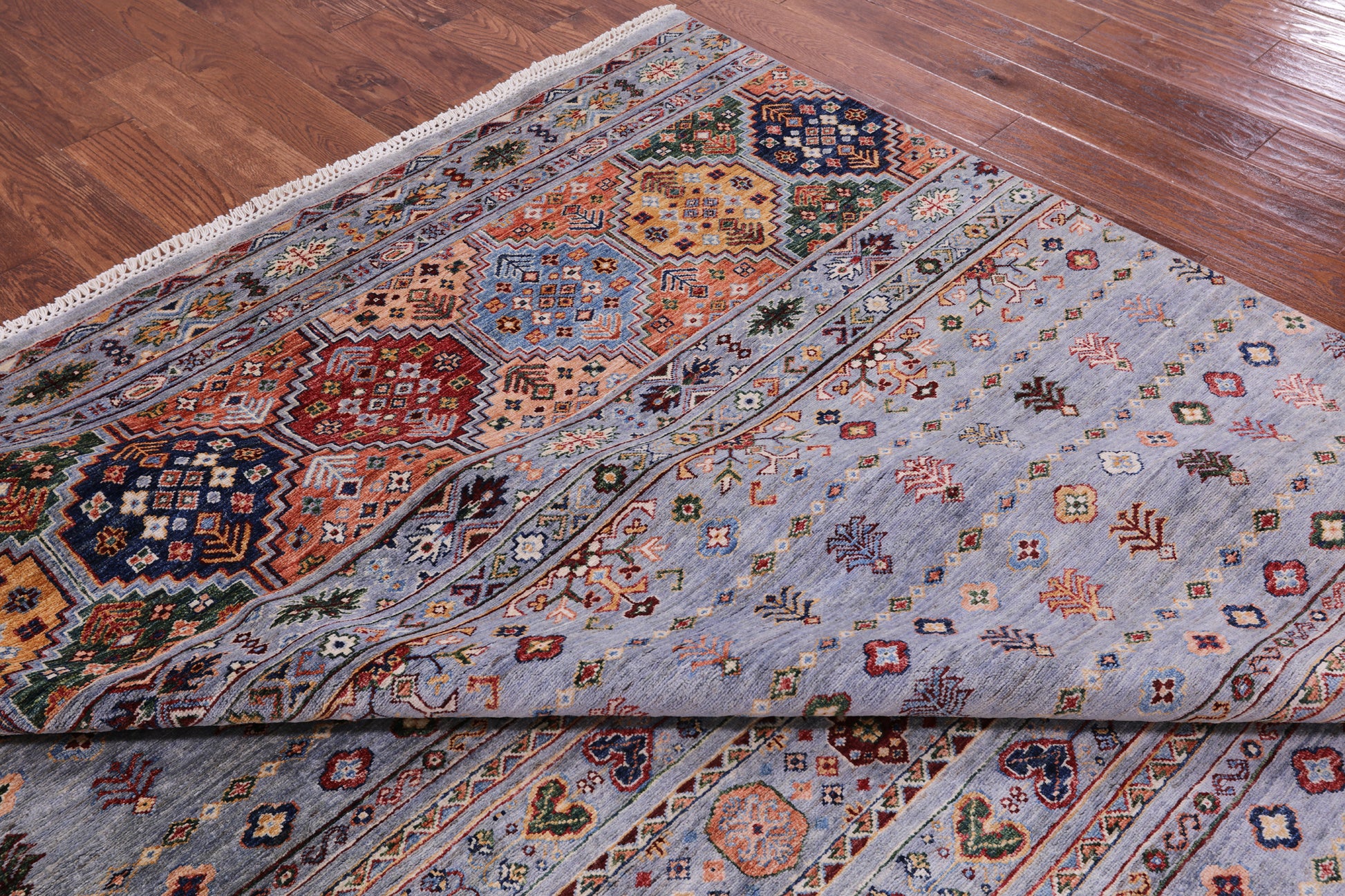 Tribal Persian Gabbeh Hand Knotted Wool Rug - 8' 5" X 11' 6" - Golden Nile