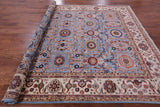 Blue Persian Tabriz Hand Knotted Wool Rug - 8' 4" X 9' 10" - Golden Nile