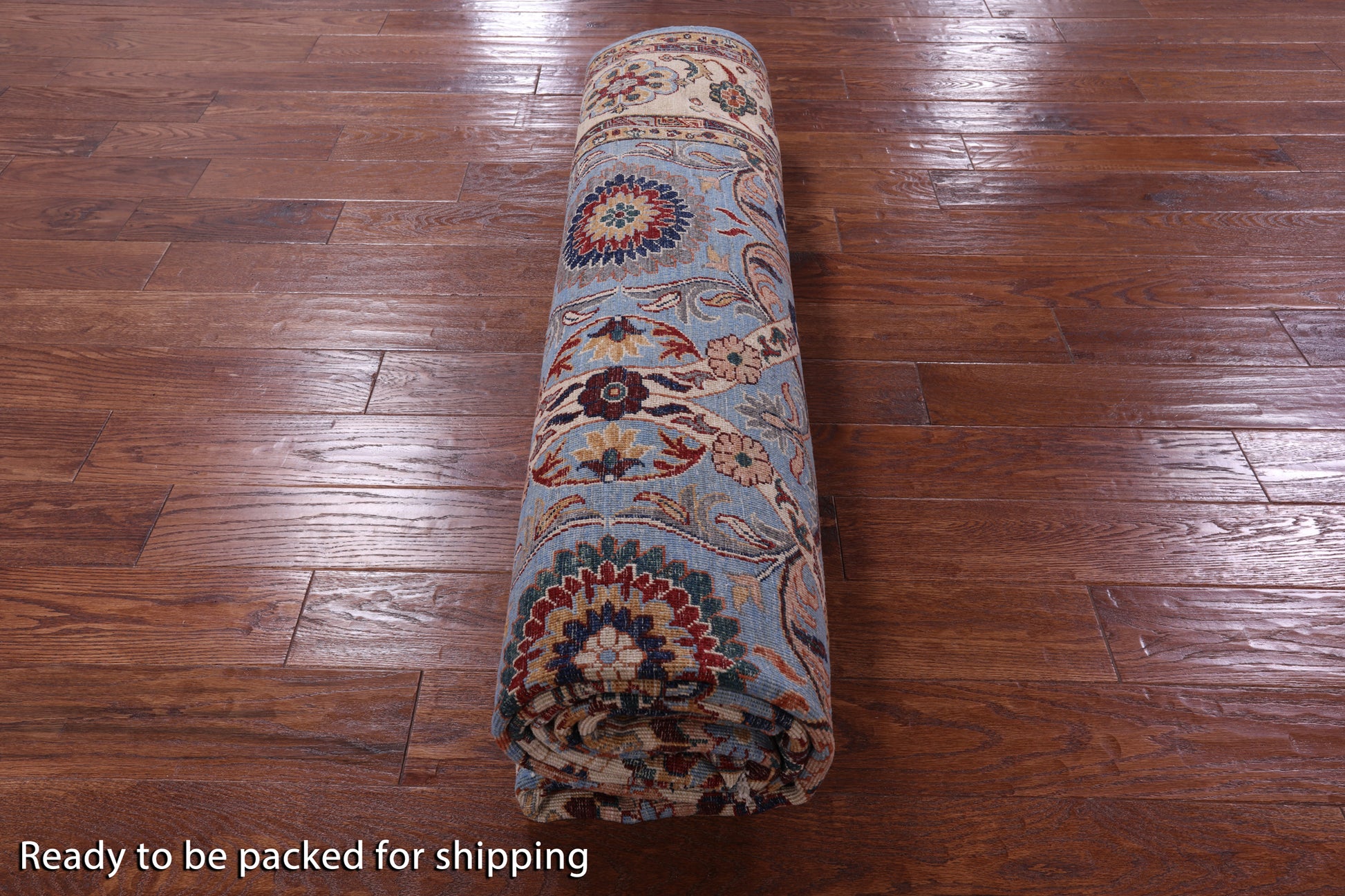 Blue Persian Tabriz Hand Knotted Wool Rug - 8' 4" X 9' 10" - Golden Nile