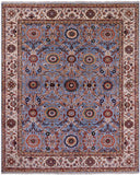Blue Persian Tabriz Hand Knotted Wool Rug - 8' 4" X 9' 10" - Golden Nile