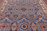 Blue Persian Tabriz Hand Knotted Wool Rug - 8' 4" X 9' 10" - Golden Nile
