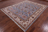 Blue Persian Tabriz Hand Knotted Wool Rug - 8' 4" X 9' 10" - Golden Nile