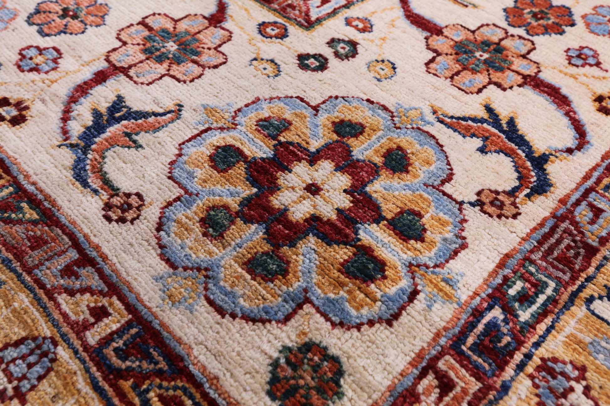 Blue Persian Tabriz Hand Knotted Wool Rug - 8' 4" X 9' 10" - Golden Nile