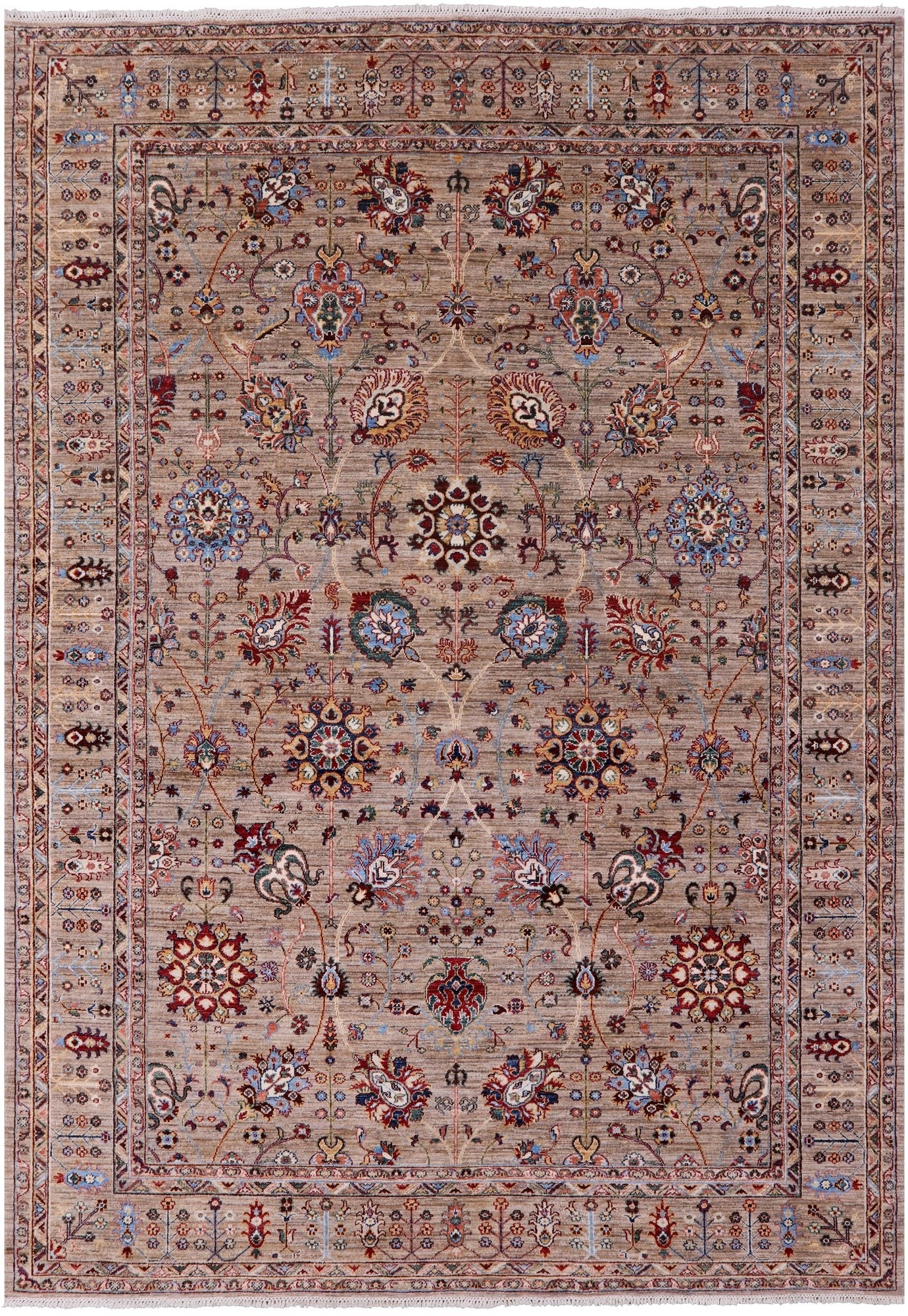 Peshawar Hand Knotted Wool Rug - 8' 2" X 11' 4" - Golden Nile