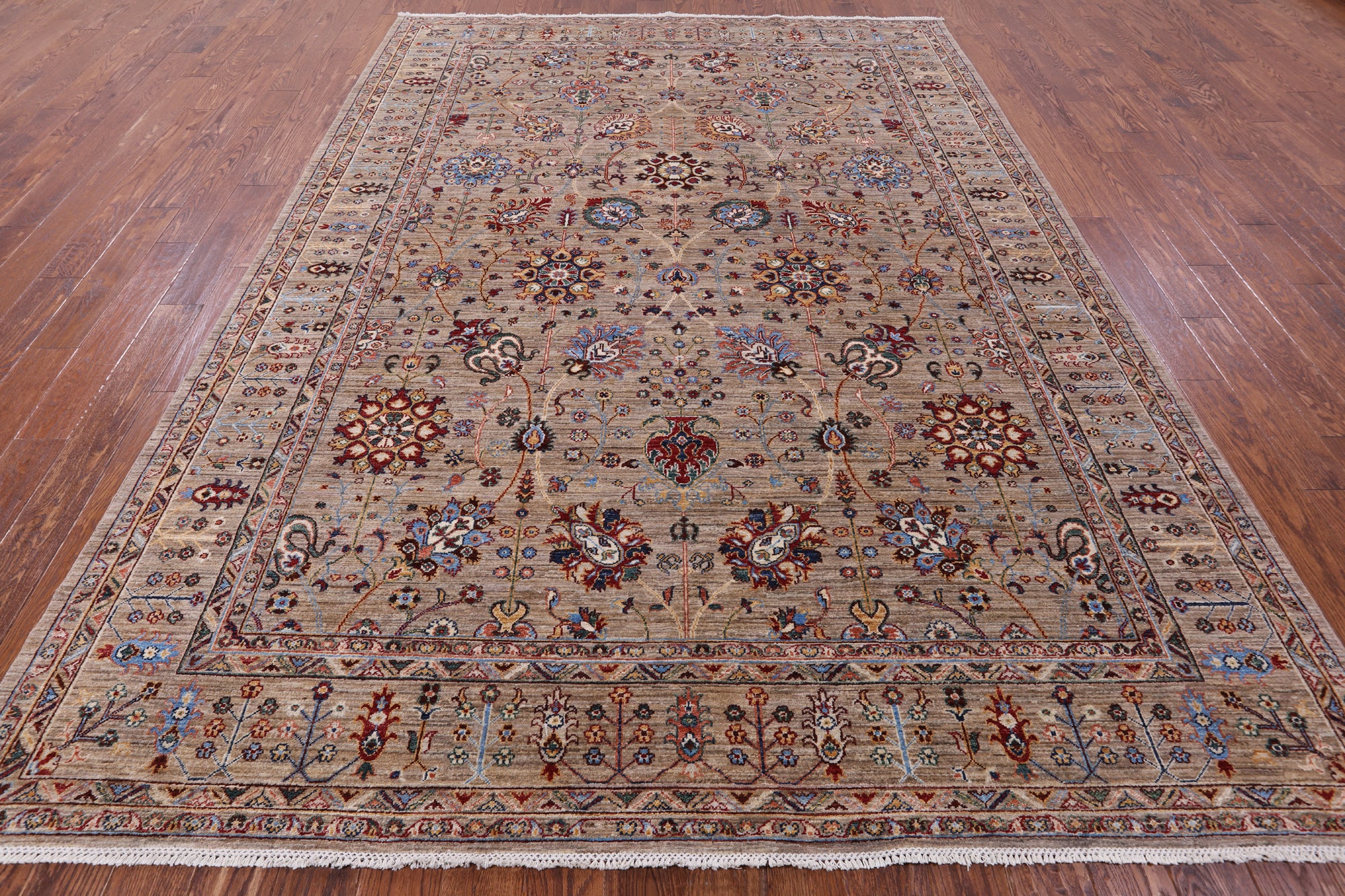 Peshawar Hand Knotted Wool Rug - 8' 2" X 11' 4" - Golden Nile