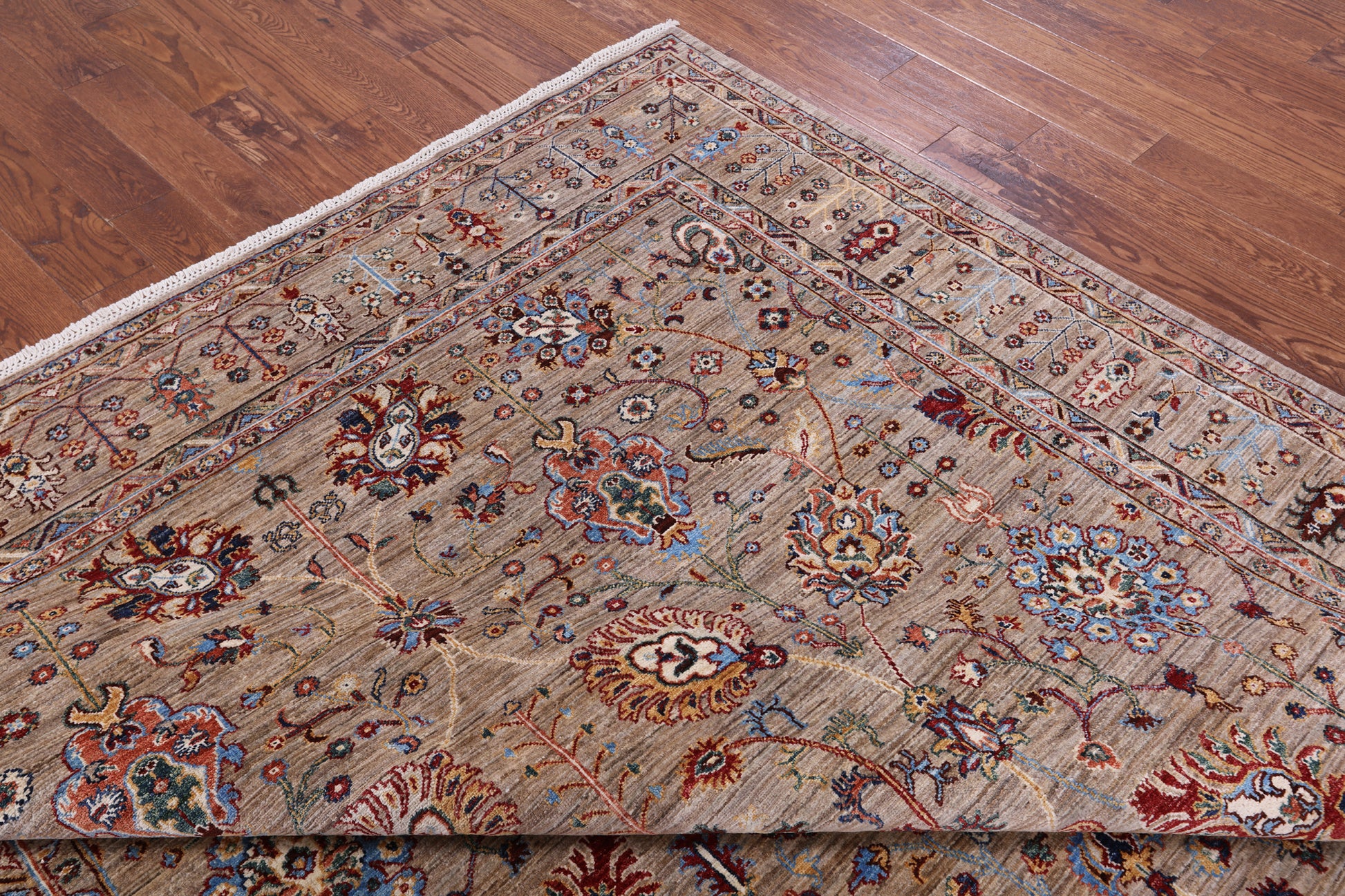 Peshawar Hand Knotted Wool Rug - 8' 2" X 11' 4" - Golden Nile