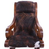 Hair-On Cowhide Wooden Handcrafted Rocking Chair - Golden Nile