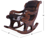 Hair-On Cowhide Wooden Handcrafted Rocking Chair - Golden Nile