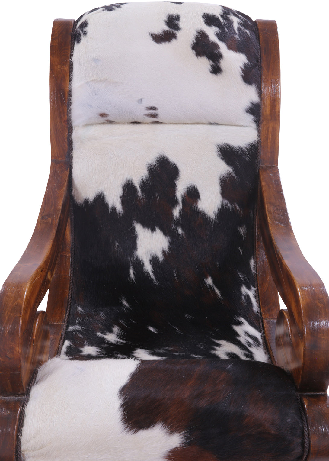 Hair-On Cowhide Wooden Handcrafted Rocking Chair - Golden Nile
