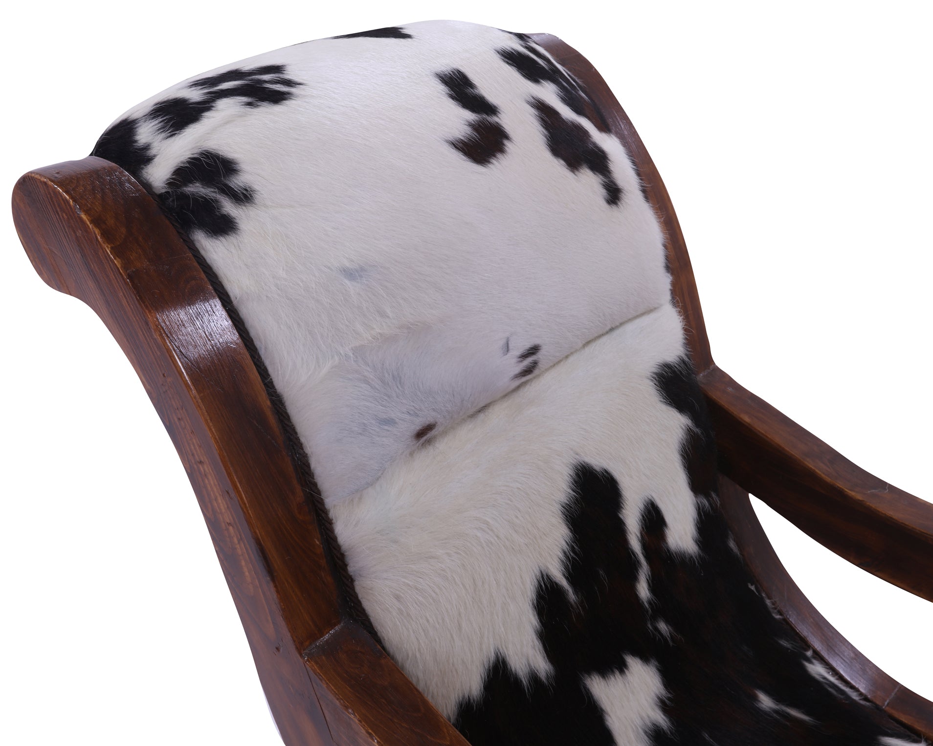 Hair-On Cowhide Wooden Handcrafted Rocking Chair - Golden Nile