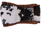 Hair-On Cowhide Wooden Handcrafted Rocking Chair - Golden Nile