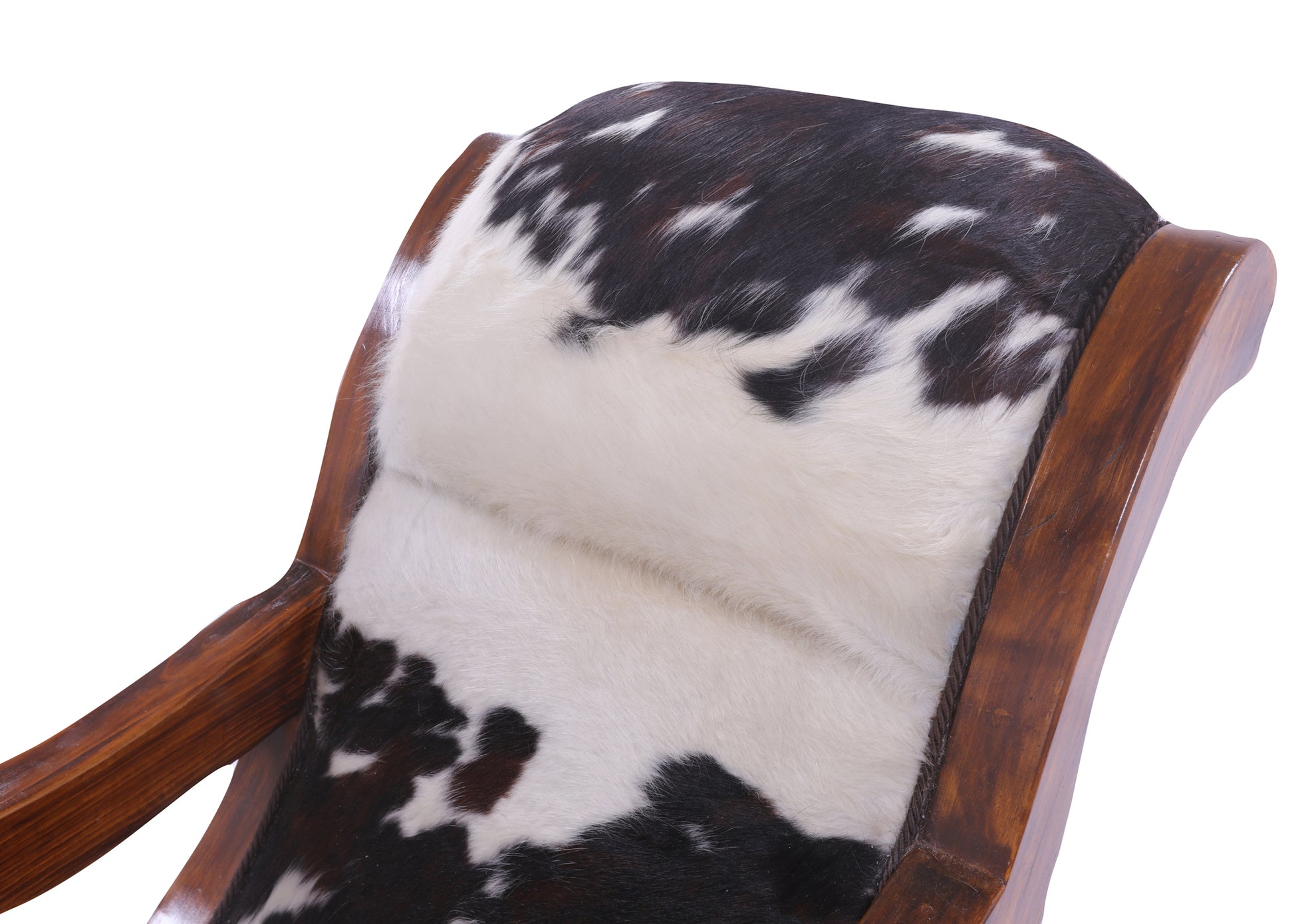 Hair-On Cowhide Wooden Handcrafted Rocking Chair - Golden Nile