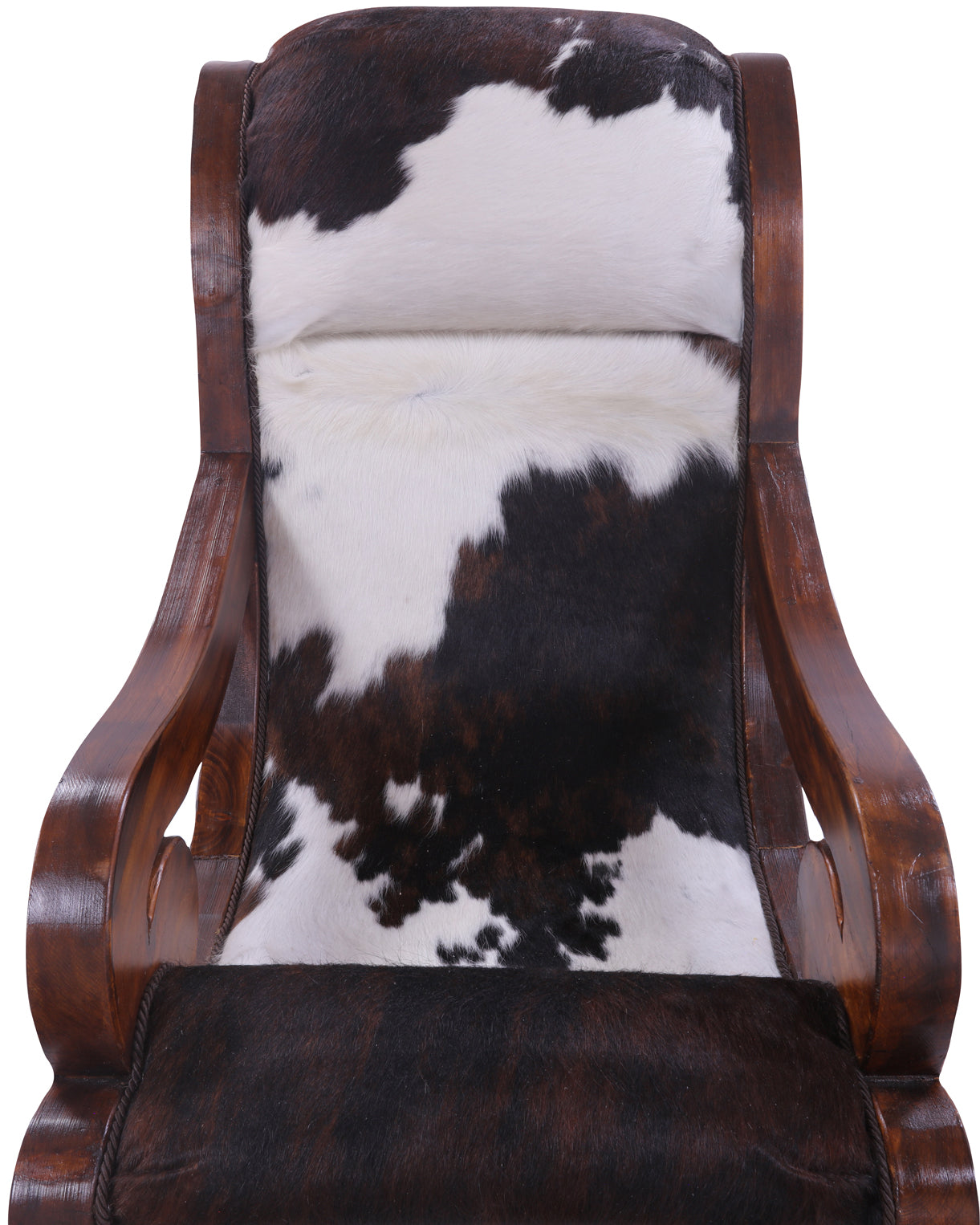 Hair-On Cowhide Wooden Handcrafted Rocking Chair - Golden Nile