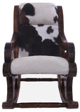 Hair-On Cowhide Wooden Handcrafted Rocking Chair - Golden Nile