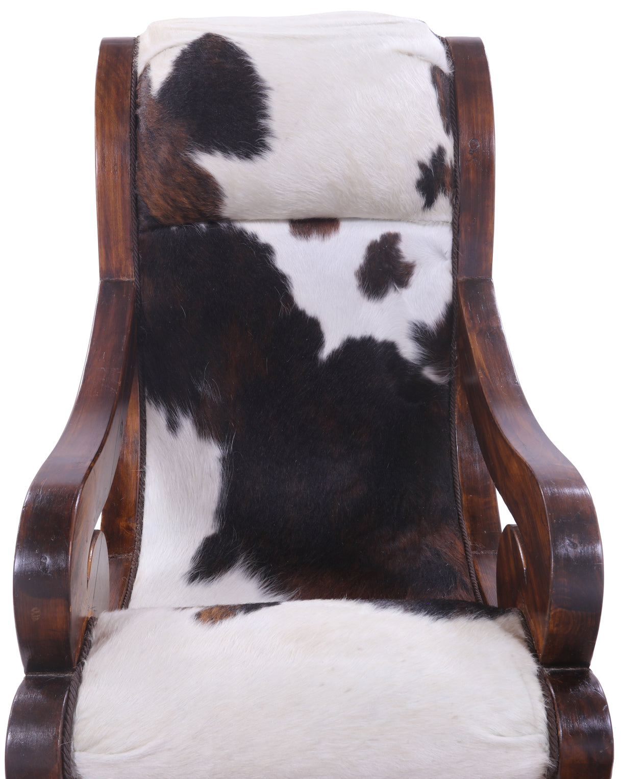Hair-On Cowhide Wooden Handcrafted Rocking Chair - Golden Nile