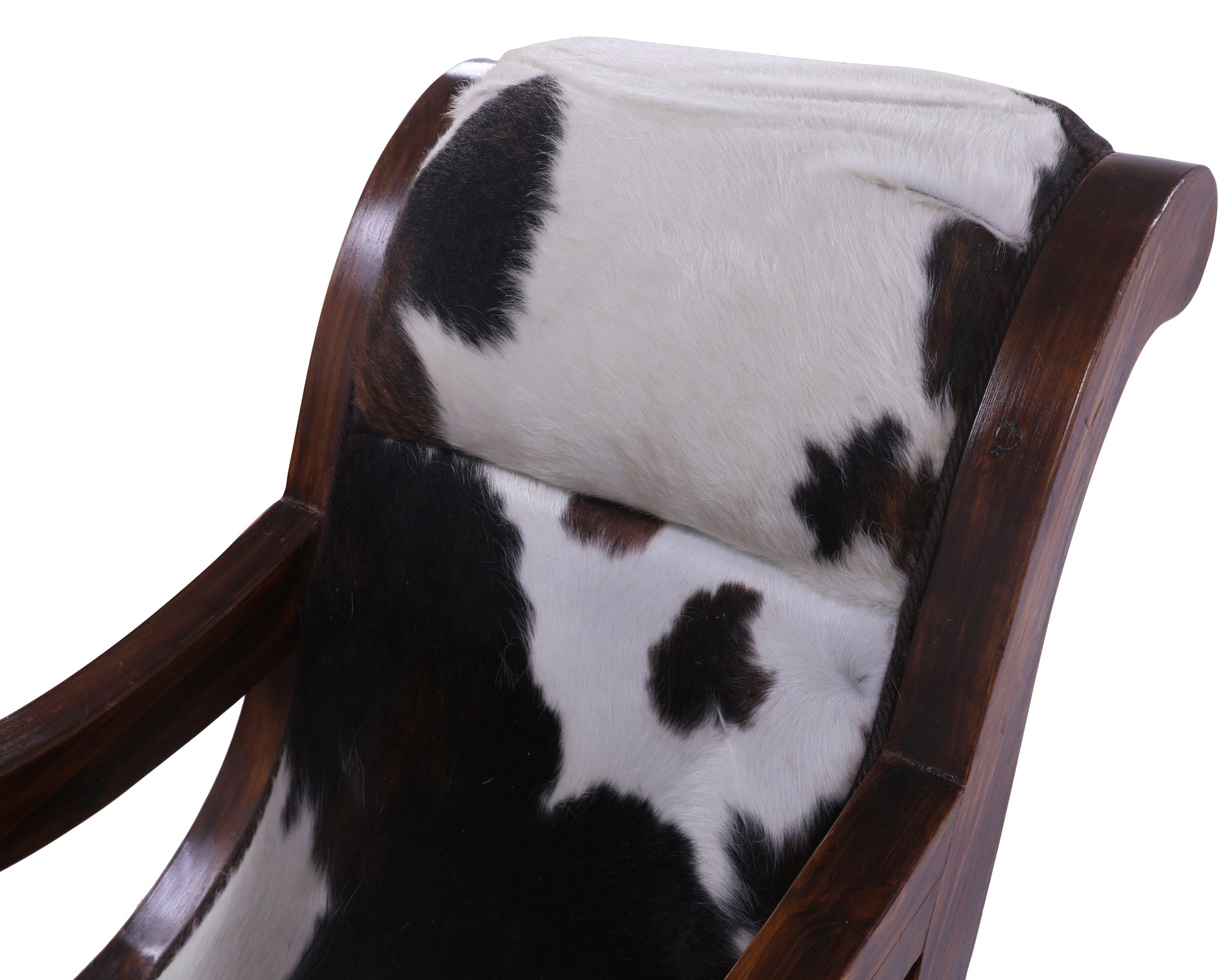 Hair-On Cowhide Wooden Handcrafted Rocking Chair - Golden Nile