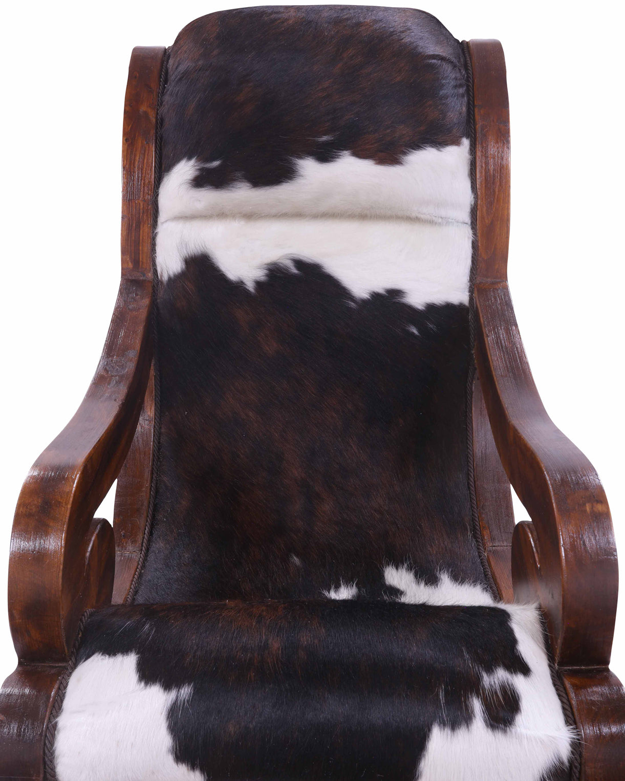 Hair-On Cowhide Wooden Handcrafted Rocking Chair - Golden Nile