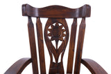 Wooden Rocking Chair Handcarved Back Sunflower Removable Hair-On Cowhide Pillow - Golden Nile