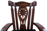 Wooden Rocking Chair Handcarved Back Sunflower Removable Hair-On Cowhide Pillow - Golden Nile