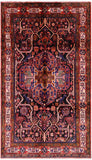 Black New Persian Nahavand Hand Knotted Area Rug - 5' 6" X 9' 8" - Golden Nile