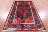 New Authentic Persian Hamadan Hand Knotted Wool Rug - 4' 11" X 7' 11" - Golden Nile