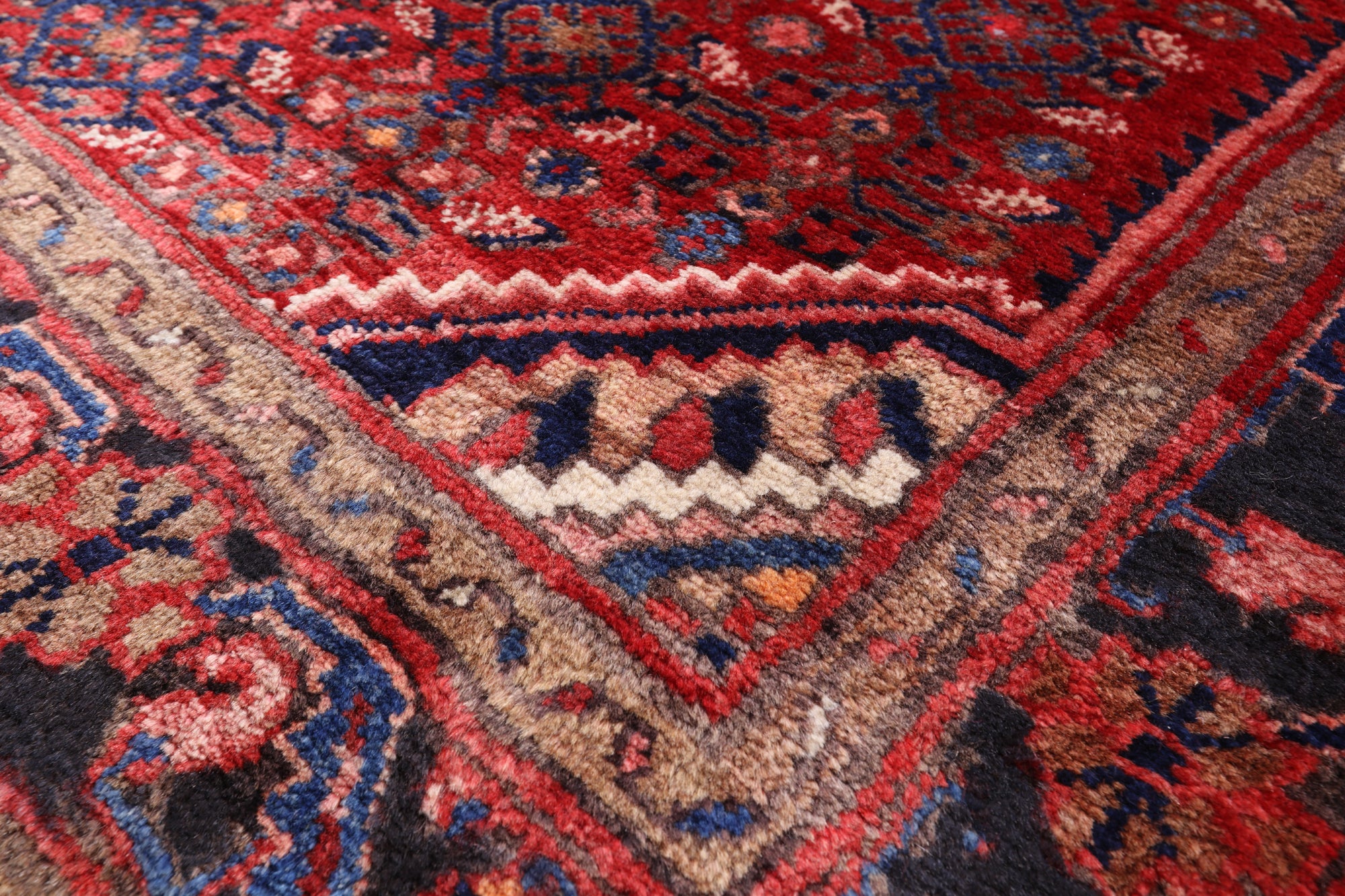 Red New Persian Hamadan Runner Rug - 3' 9" X 10' 1" - Golden Nile