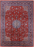 Red New Persian Sarouk Area Rug - 9' 10" X 13' 5" - Golden Nile