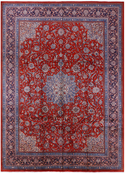 Red New Persian Sarouk Area Rug - 9' 10" X 13' 5" - Golden Nile