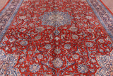 Red New Persian Sarouk Area Rug - 9' 10" X 13' 5" - Golden Nile