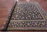 Blue New Persian Kashan Handmade Wool Rug - 9' 9" X 13' 0" - Golden Nile