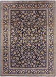 Blue New Persian Kashan Handmade Wool Rug - 9' 9" X 13' 0" - Golden Nile
