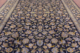 Blue New Persian Kashan Handmade Wool Rug - 9' 9" X 13' 0" - Golden Nile