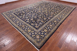 Blue New Persian Kashan Handmade Wool Rug - 9' 9" X 13' 0" - Golden Nile