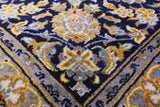 Blue New Persian Kashan Handmade Wool Rug - 9' 9" X 13' 0" - Golden Nile