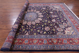 Blue New Authentic Persian Sarouk Hand Knotted Wool Rug - 9' 1" X 12' 0" - Golden Nile